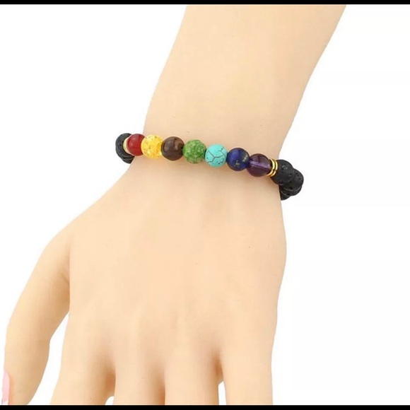 Chakra Bracelet 7 Stones Lava Reiki Yoga Zen Love - Picture 8 of 9